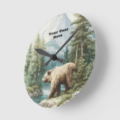 Horloge Ronde Ours Brun (Angle)