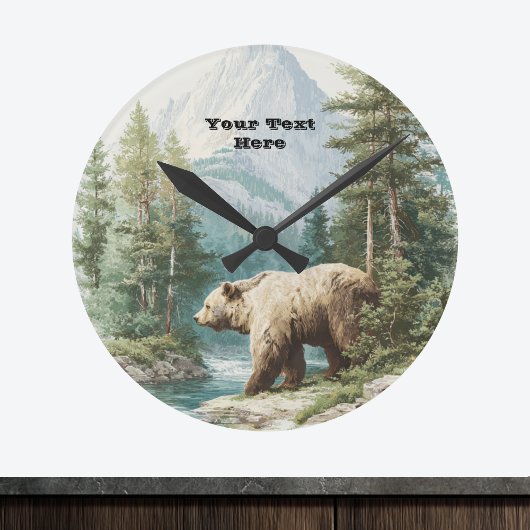 Horloge Ronde Ours Brun