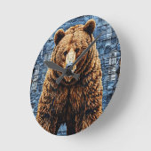 Horloge Ronde Ours grizzly (Angle)