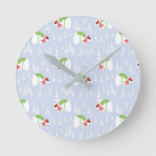 Horloge Ronde ours polaire amusant père Noël