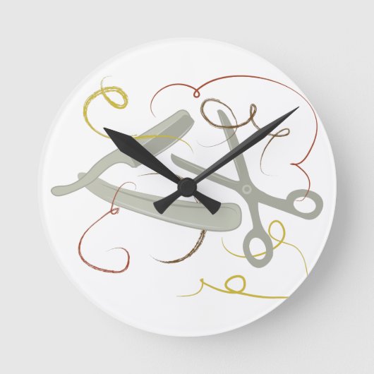 Horloge Ronde Outils de coiffeur (Recto)