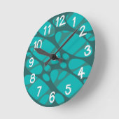 Horloge Ronde Ovales à couche turquoise (Angle)
