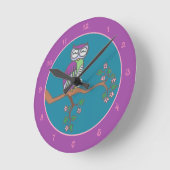 Horloge Ronde Owl art Night Blue (Angle)