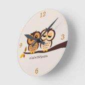 Horloge Ronde Owls à Autumn (Angle)