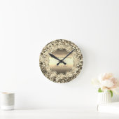 Horloge Ronde Paillettes de diamants dorés  50e anniversaire de  (Maison)