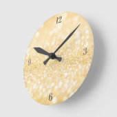 Horloge Ronde Paillettes Sable Doré (Angle)