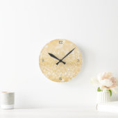 Horloge Ronde Paillettes Sable Doré (Maison)