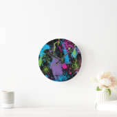 Horloge Ronde Paint Splater (Maison)