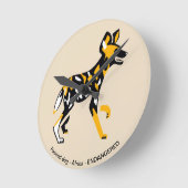 Horloge Ronde Painted dog - (Angle)