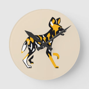 Horloge Ronde Painted dog - round clock
