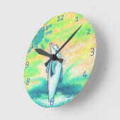 Horloge Ronde Painted Dolphin Clocks (Angle)