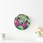 Horloge Ronde Paire Fleur d'orchidée rose sauvage 2 (Maison)