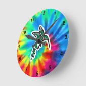 Horloge Ronde Paix, Amour, Colibris (Angle)