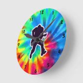 Horloge Ronde Paix, Amour, Guitares (Angle)