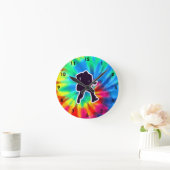 Horloge Ronde Paix, Amour, Guitares (Maison)