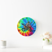 Horloge Ronde Paix, Amour, Motocross (Maison)