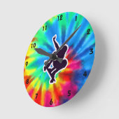Horloge Ronde Paix, Amour, Skate (Angle)
