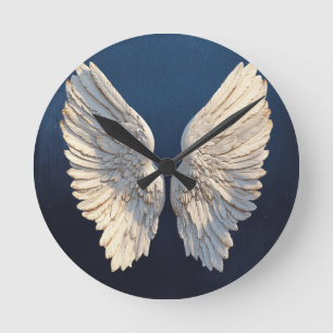 Horloge Ronde Paix Confort Beauté Intemporelle Bleu Ange Élégant