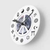 Horloge Ronde Paix du monde (Angle)