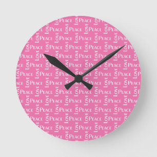 Horloge Ronde Paix et amour