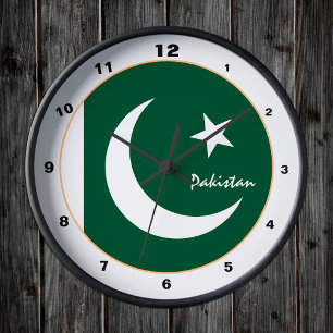 Horloge Ronde Pakistan Drapeau, Pakistan moderne Accueil / desig