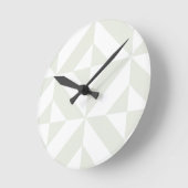 Horloge Ronde Pale Gray Geometric Deco Cube Pattern (Angle)
