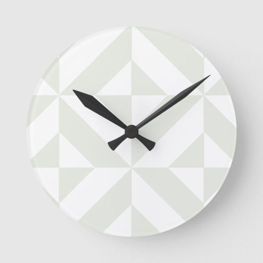 Horloge Ronde Pale Gray Geometric Deco Cube Pattern (Recto)