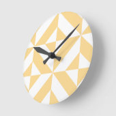 Horloge Ronde Pale Melon Geometric Deco Cube Motif (Angle)