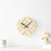 Horloge Ronde Pale Melon Geometric Deco Cube Motif (Maison)