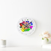 Horloge Ronde Palette Artiste Et Brosses (Maison)
