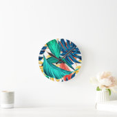 Horloge Ronde Palm feuille exotique tropical (Maison)