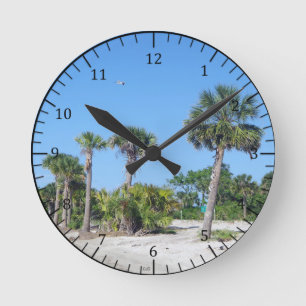 Horloge Ronde Palm Tree