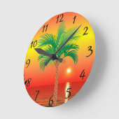 Horloge Ronde Palm Tree Wall Clock (Angle)