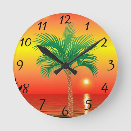 Horloge Ronde Palm Tree Wall Clock (Recto)