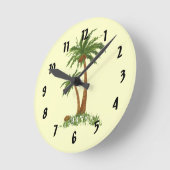 Horloge Ronde Palm Tree Wall Clock (Angle)
