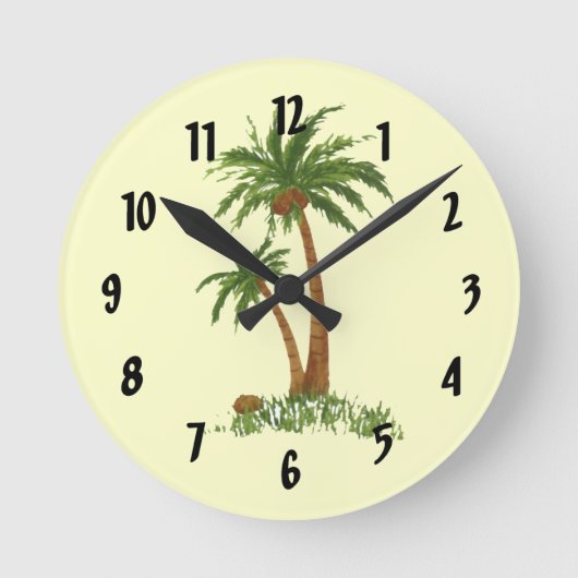 Horloge Ronde Palm Tree Wall Clock (Recto)