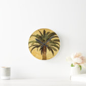 Horloge Ronde Palmier vintage - Modèle Customisé tropical (Maison)