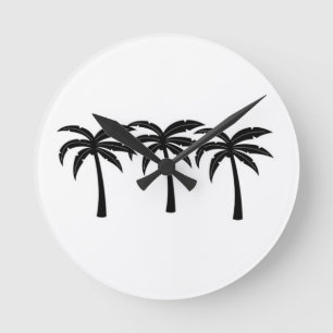 Horloge Ronde Palmiers tropicaux