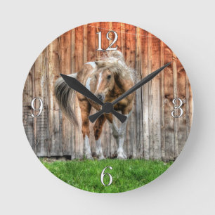 Horloge Ronde Palomino Peinture Stallion Ranch Horse-lover Photo