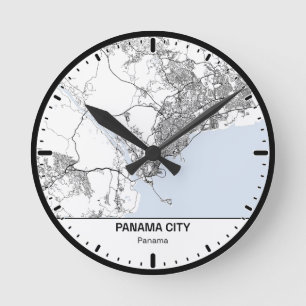 Horloge Ronde Panama Clock City Line Art