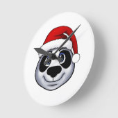 Horloge Ronde Panda de Noël (Angle)