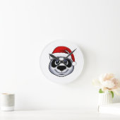 Horloge Ronde Panda de Noël (Maison)