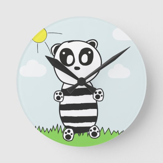 Horloge Ronde Panda Kids (Recto)