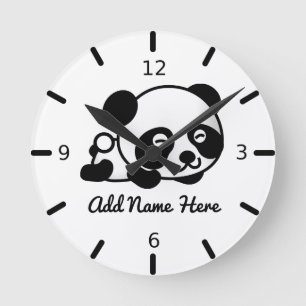 Horloge ronde Panda personnalisée