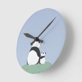 Horloge Ronde Panda Sous Les Étoiles (Angle)