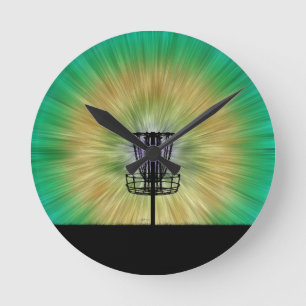 Horloge Ronde Panier de golf de Tie Dye Disk
