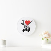 Horloge Ronde Panier de golf I Heart (Love) (Maison)