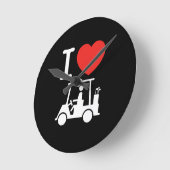 Horloge Ronde Panier de golf I Heart (Love) (Angle)