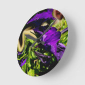 Horloge Ronde Panique violette (Angle)