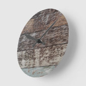 Horloge Ronde Panneau de bois | Rustique (Angle)